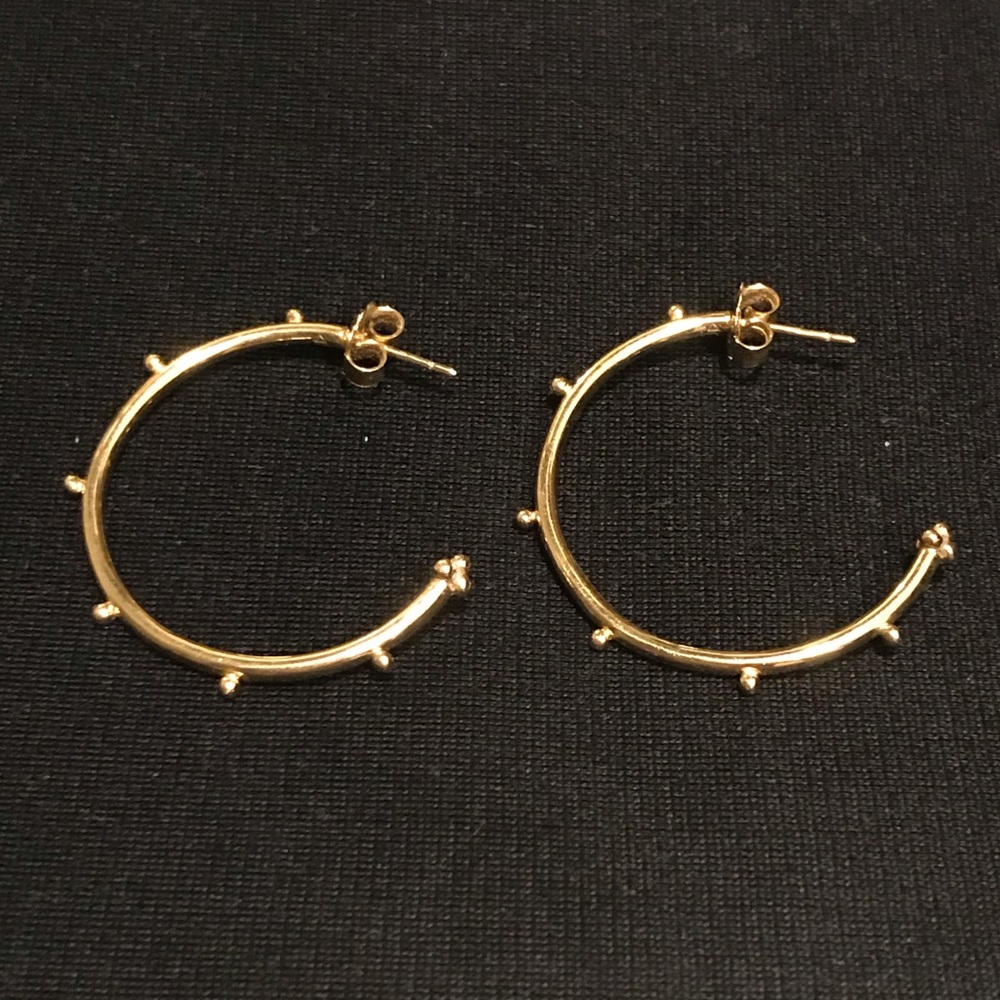 18k Gold Medium Hoop Earrings by Temple St Clair - Picture 4 of 8